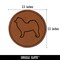 Samoyed Dog Outline Round Iron-On Engraved Faux Leather Patch Applique - 2.5"